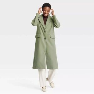 A New Day Women's Faux Wool Topcoat Olive Green